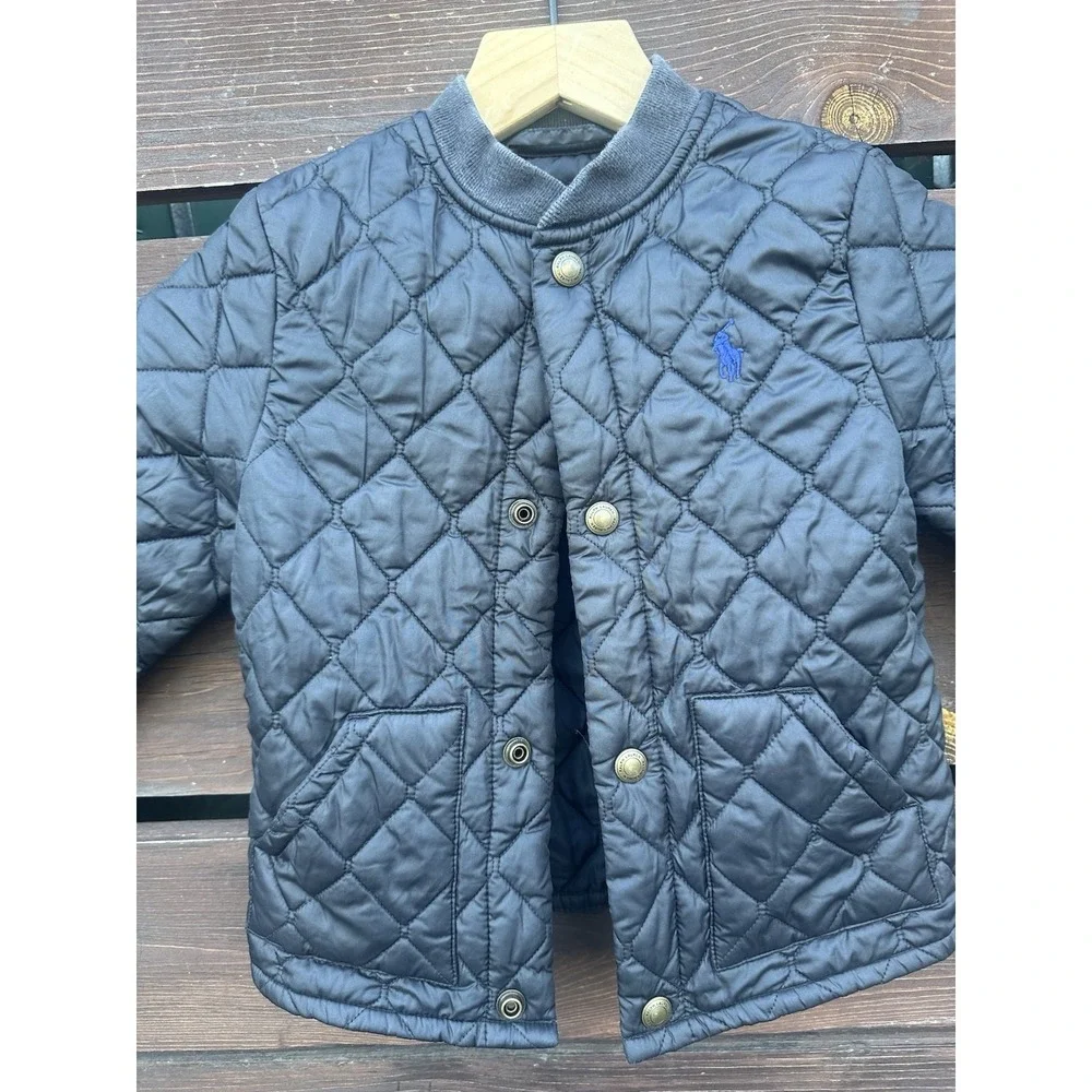 Polo Ralph Lauren Black Quilted Full Zip Jacket Boys Size 4T